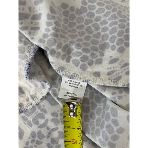 Parker Hudson Fit & Flare Dress Blue & White Cut Out Short Cocktail Size 6 - Picture 9 of 9